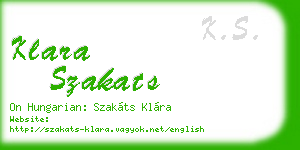 klara szakats business card