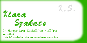 klara szakats business card